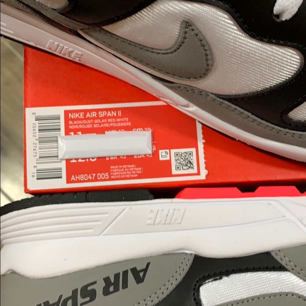 NIKE AIR SPAN II black/dust-solar red white men’s - Picture 10 of 16